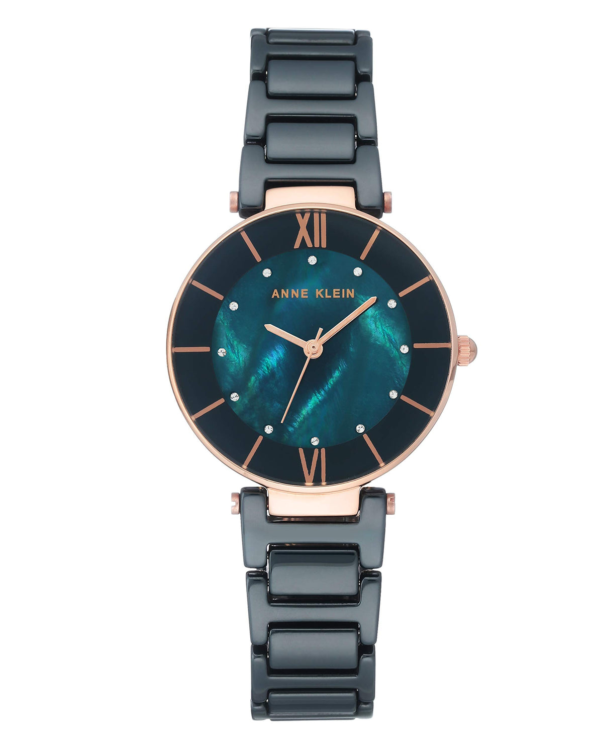 Anne Klein Women's AK/3266 Premium Crystal Accented Ceramic Bracelet Watch