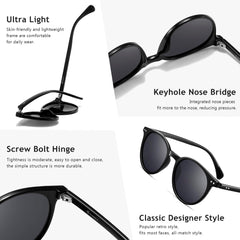 SUNGAIT Women's Classic Vintage Round Polarized Sunglasses Retro Style UV400 SGT166