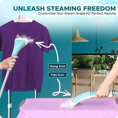 Empire Standing Garment Steamer for Clothes 2000-Watt, 32g/min Steam with Hanger Rack, Fast Heat-Up with 2 Steam Modes, 1.8L Water Tank, Full Size Clothes Steamer with Vertical Ironing Board (White)