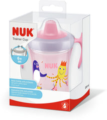 NUK Trainer Cup Sippy Cup | Leak-Proof Soft Drinking Spout | 6+ Months | BPA-Free | 230ml | Pink Penguin
