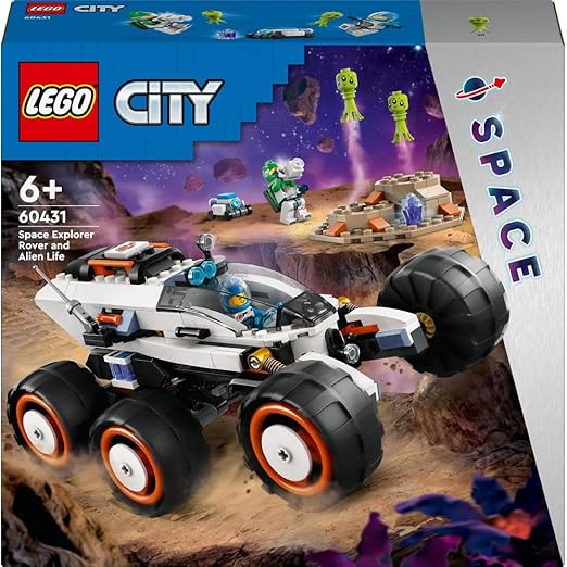 LEGO City Space Explorer Rover and Alien Life Building Toys Set for 6 Plus Year Old Boys, Girls & Kids with Astronaut Minifigures, Toy Robot and Alien Figures for Imaginative Play, Birthday Gift 60431