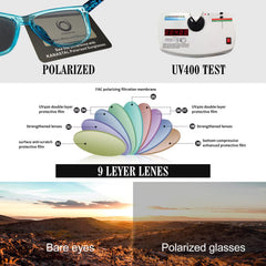 KANASTAL Polarized Sunglasses for Women, Classic Square Mens Sun Glasses, Lightweight Shades for Womens Outdoor 100% UV400 Protection Driving Fishing Golf Outdoor Activities