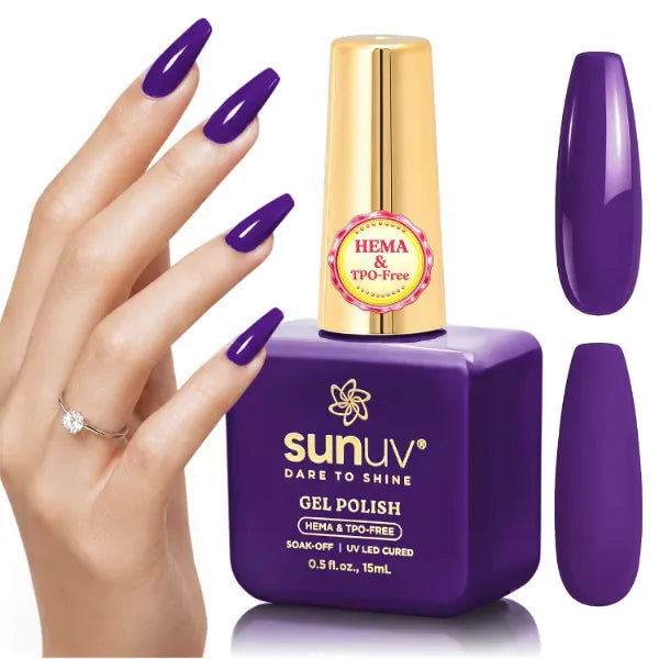 SUNUV 15ml Hema Free TPO Free Gel Nail Polish, Soak Off UV/LED Nail Gel Long Lasting Gel Polish, High Gloss, Salon Quality Nail Art Manicure, Ideal DIY Home Gift for Women-Mauve Royale
