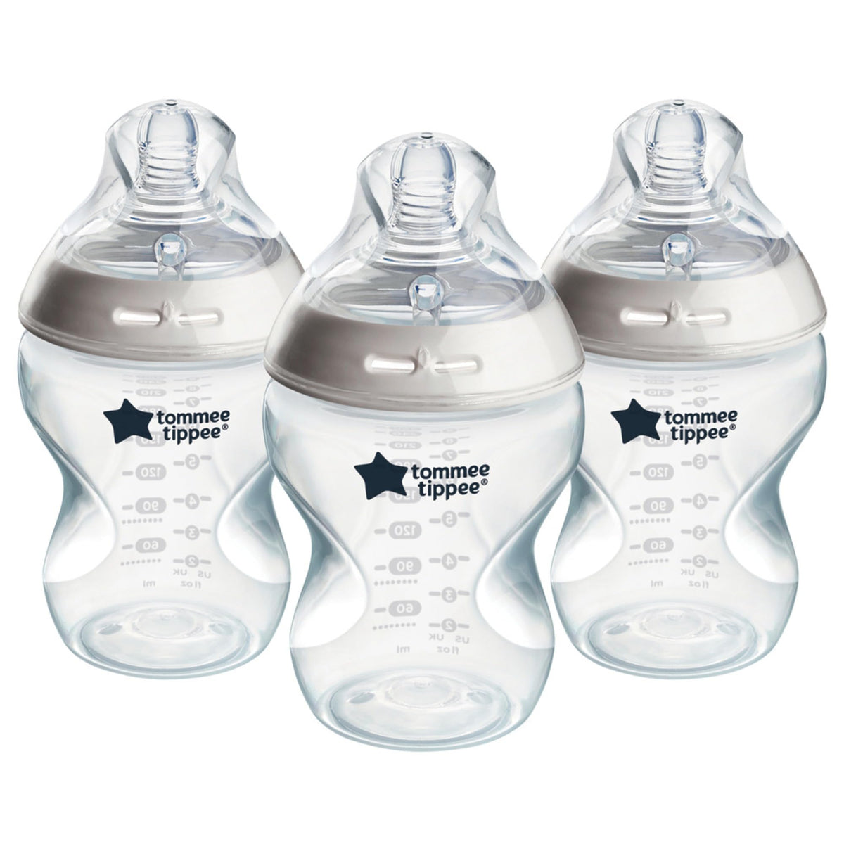 Tommee Tippee Baby Bottles, Natural Start Anti-Colic Baby Bottle with Slow Flow Breast-Like Teat, 260ml, 0m+, Self-Sterilising, Baby Feeding Essentials, Pack of 3
