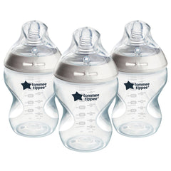 Tommee Tippee Baby Bottles, Natural Start Anti-Colic Baby Bottle with Slow Flow Breast-Like Teat, 260ml, 0m+, Self-Sterilising, Baby Feeding Essentials, Pack of 3