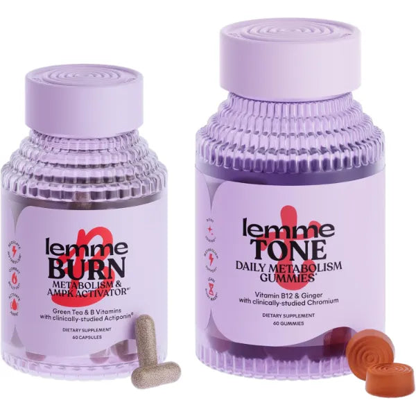 Lemme Daily Sculpt Bundle - Burn Capsules & Tone Gummies, Promote Lean Body Mass for Men & Women (60 ct Each)