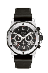 Bulova Marine Star Chronograph Men's Silicone Strap Watch - Stainless/Black