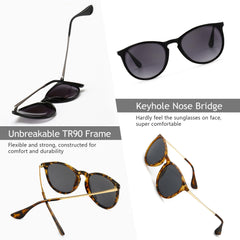 SUNGAIT Vintage Round Sunglasses for Women Men Classic Retro Designer Style