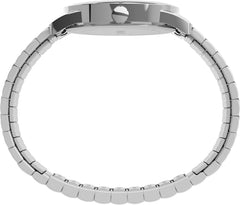 Timex Men's Easy Reader 38mm Perfect Fit Watch – Two-Tone Case White Dial with Two-Tone Expansion Band - Silver