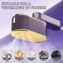 ENYEE Travel Steamer Iron for Clothes - 1200W Handheld Size Portable Travel Steamer, 3 Steam Levels Clothes Steamer with LCD Screen, 10S Fast Heat-up Steamer for Dress Shirt Home Travel (Purple)