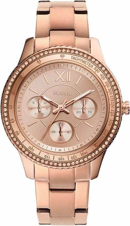 Fossil Stella Sport Analog Rose Gold Dial Women's Watch-ES5106 Multicolor,Gold