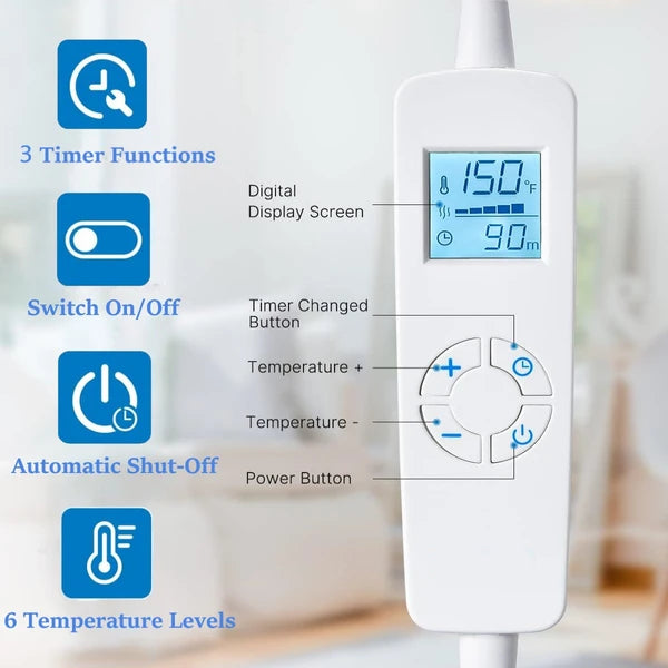 kibhous Heating Pad for Back, Neck, and Shoulders – 24" x 33" Heating Vest with 6 Adjustable Heat Levels, Fast Heating, & Auto Shut-Off