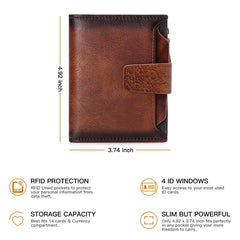 FALAN MULE Minimalist Leather Wallet for Men - RFID Blocking Bifold with Coin Purse & Card Holder