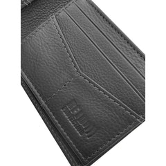 George Men's Genuine Milled Leather Bifold Wallet with Wing, RFID Protected - Black