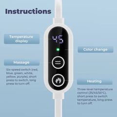Democe Heated Eye Mask with Vibration Massage - USB Warm Compress with Temperature & Timer Control
