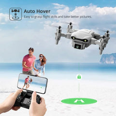 4DRC V9 Mini Drone with 720P HD Camera, FPV WiFi, Foldable Design, and 3 Batteries - White