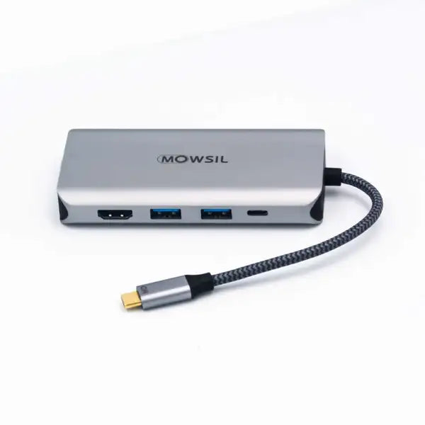 Mowsil USB-C 10-in-1 Hub Type C to USB 3.0 x 3, HDMI, VGA, Type-C, SD, Micro SD, LAN, Stereo, Aluminium Shell