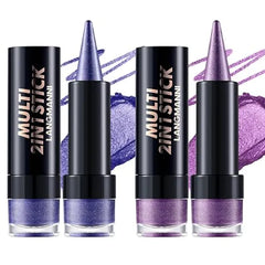 LANGMANNI 4Pcs Pointed Eyeshadow Stick,Dual End Design with Creamy Gel,Long Lasting Multi Use Colorful Eyeliner Pencils,Perfect for Girls Daily Eye Makeup