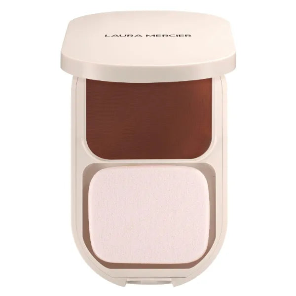 Laura Mercier Real Flawless Feather Matte Powder Foundation, Sheer to Medium Coverage, 16 HR Fade-Proof Wear, Hydration & Shine Control, Weightless Face Powder Compact, Hyaluronic Acid Infused