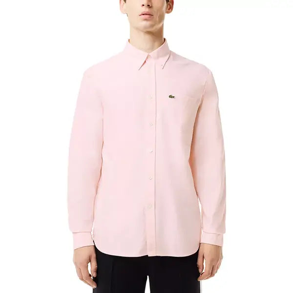 Lacoste Men's Woven Long Sleeve Button-Down Oxford Shirt