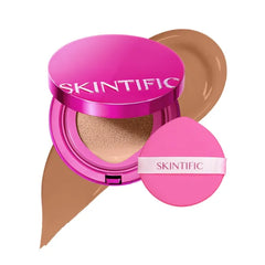 SKINTIFIC Cover Glow & Pink Glow Cushion Foundation Collection – Natural Radiant & Glow Finish, Medium-to-High Buildable Coverage, Multiple Shades Range