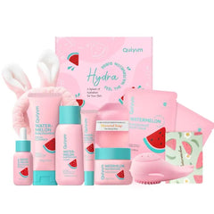 QUIYUM Watermelon & Niacinamide Skin Care Set for Teens & Women, Hydrating Glow Up Facial Routine Gift Kit