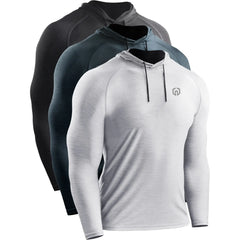 NELEUS Mens Workout Shirts Hoodie Running Athletic Dry Fit Long Sleeve