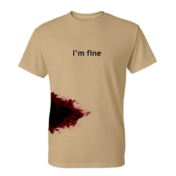 I'm Fine Men's Funny Novelty Graphic Halloween Zombie T Shirt