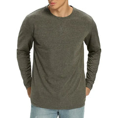 Iceglad Mens Premium Cotton Fashion Casual Crew Neck Long Shirts