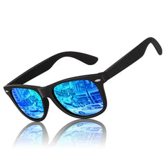 LINVO Classic Retro Polarized Black Sunglasses for Men Women Fishing Driving Hiking