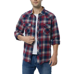 COEVALS CLUB Mens Flannel Long Sleeve Shirts Corduroy Lined Snap Button Up Cotton Western Plaid Shirts