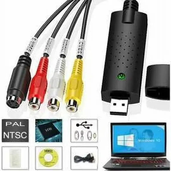 Video Capture Audio Video USB 2.0 Digital VHS Converter Capture Box Video Capture from VCR VHS Cassettes C Hi8 Transfer DVD Recorder Compatible with Win 10 Come on