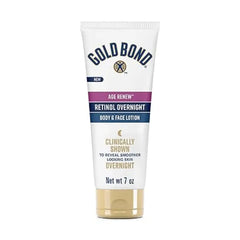 Gold Bond Age Renew Retinol Overnight Body & Face Lotion, With Retinol & Peptide Complex, for Dry Skin.