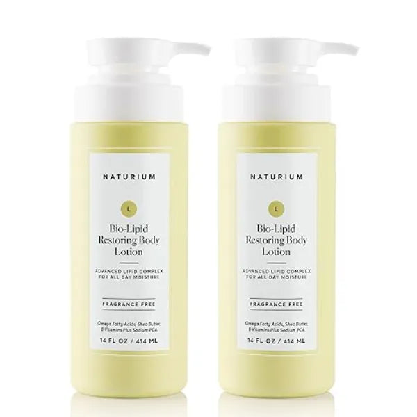 Naturium Bio-Lipid Restoring Moisturizing Body Lotion with Shea Butter, Fragrance Free, 14 oz