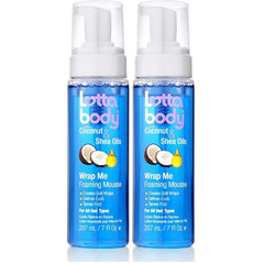 Lottabody Coconut Oil and Shea Wrap Me Foaming Curl Mousse , Creates Soft Wraps, Hair Mousse for Curly Hair, Defines Curls, Anti Frizz