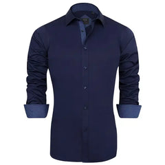 Alimens & Gentle Mens Stretch Cotton Business Shirt Long Sleeve Wrinkle-Free Dress Shirt