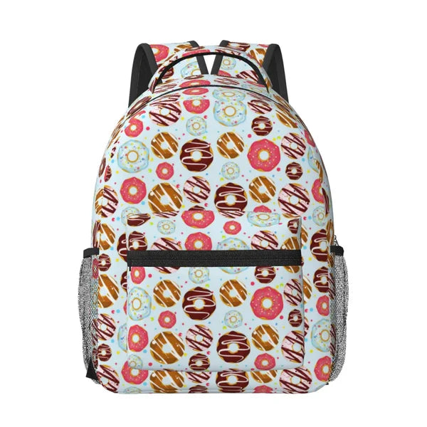 Rocae Colorful Donuts for Comfortable Student Backpack - Lightweight ,Durable School Bag Ideal for Middle School, High School, and College