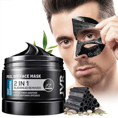 JVR Peel Off Face Mask, Blackhead Remover Mask for Men, Charcoal Peel Off Black Mask, Facial Mask Purifying and Deep Cleansing for All Skin Types