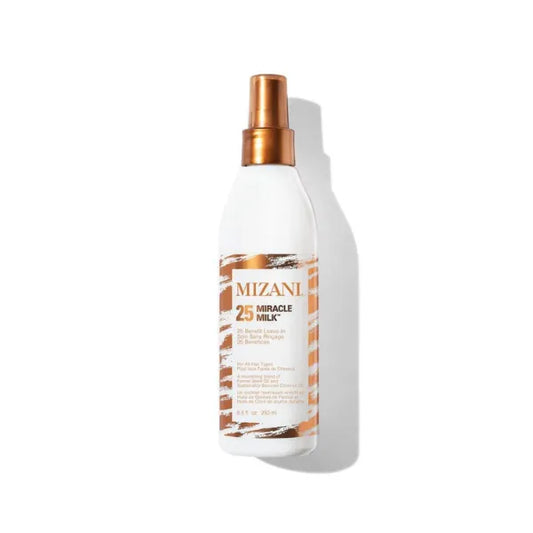 Mizani 25 Benefit Miracle Milk - Leave in Conditioner for Curly Hair, With Coconut Oil, Curl Detangler Spray, Anti Frizz Heat Protectant, No Drying Alcohols, Paraben-Free