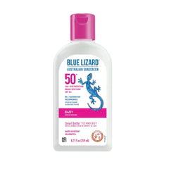 BLUE LIZARD Baby Mineral Sunscreen SPF 50+ – Zinc Oxide Broad Spectrum UVA/UVB Protection, Water-Resistant, Fragrance-Free with Smart Technology