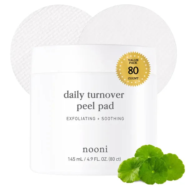 NOONI Glycolic Acid Exfoliating Toner Pads Set – Daily Peel Pads for Face & Body