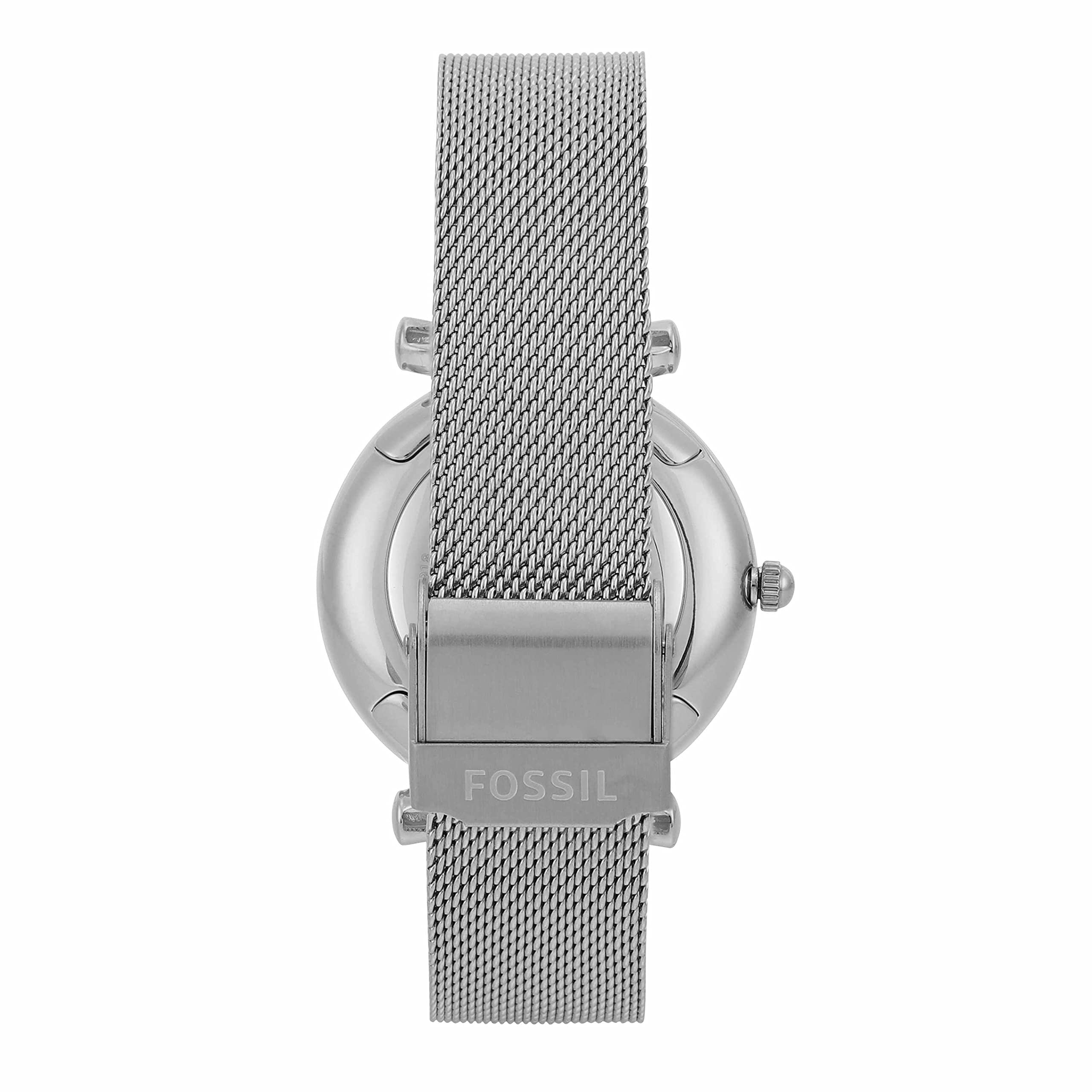 Fossil Women's Carlie Stainless Steel Casual Quartz Watch, Carlie - ES4432 Silver Mesh