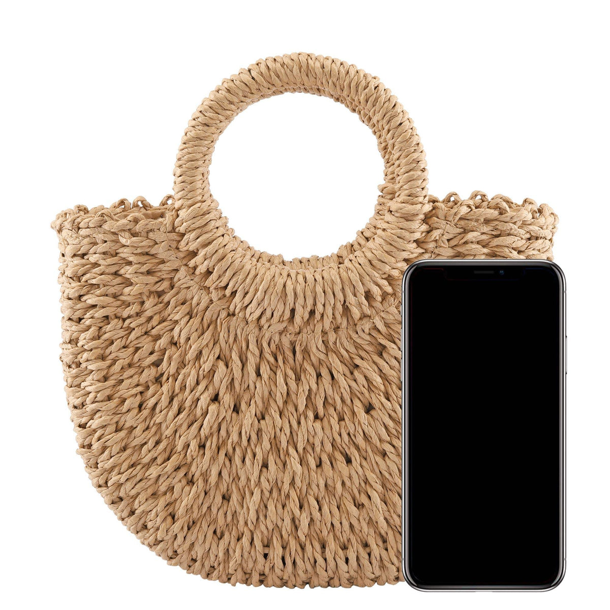 Excefore Women Straw Handbag, Summer Beach bag, Handmade Large Straw Tote Bag Womens Handbag