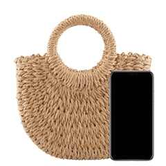 Excefore Women Straw Handbag, Summer Beach bag, Handmade Large Straw Tote Bag Womens Handbag