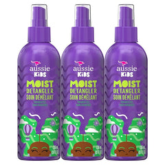 Aussie Kids Moist Detangler Spray, Sulfate & Paraben Free, Moisturizing & Tangle-Free Hair Care for Kids, Cruelty-Free, 8 Fl Oz Each, 3 Pack