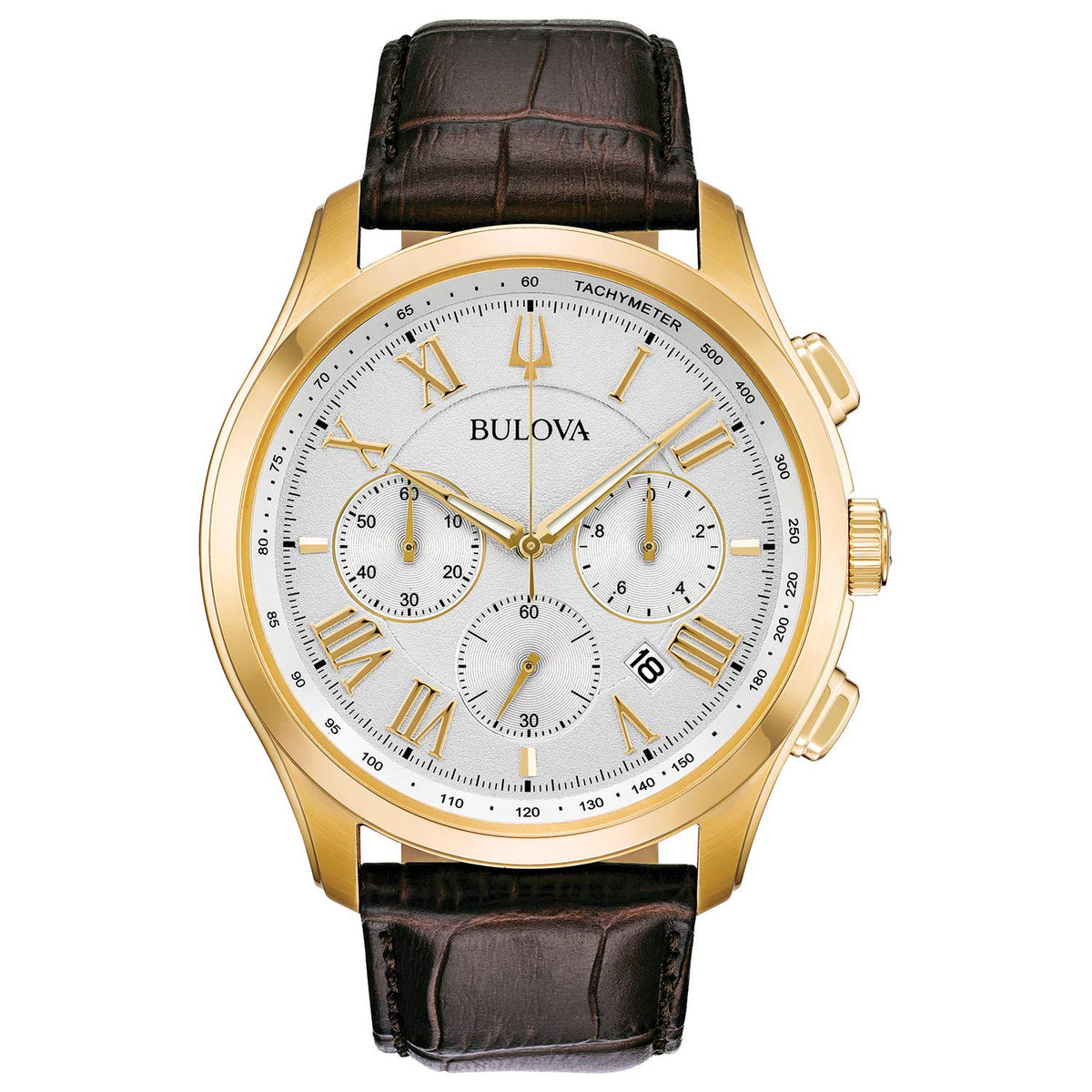 Bulova Men's Wilton - 97B169 - Brown Strap/ Gold Tone