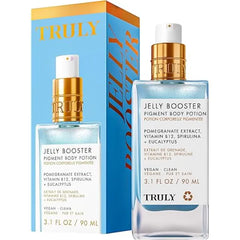 Truly Beauty Jelly Booster Pigment Body Potion Dark Spot & Discoloration Pomegranate Extract & Vitamin B12 Hydrates, Smooths & Helps Fade Acne Scars for More Even Skin on Face & Body 3.1 Fl Oz