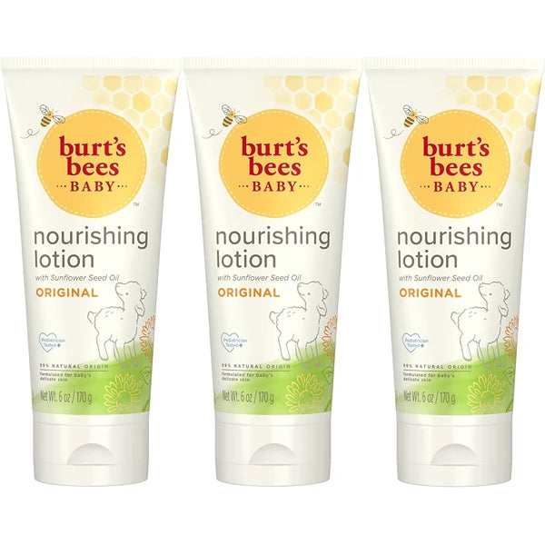 Burt's Bees Baby Nourishing Lotion, Original Scent Baby Lotion - 6 Ounce Tube - Pack of 3