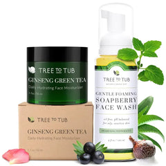 Tree to Tub Hydrating Face Care Set – Gentle Face Wash & Moisturizer for Dry, Oily, or Sensitive Skin | Tea Tree Cleanser & Daily Hydration for Women & Men