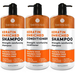 BELLISSO Keratin Shampoo and Conditioner Set and Keratin Shampoo